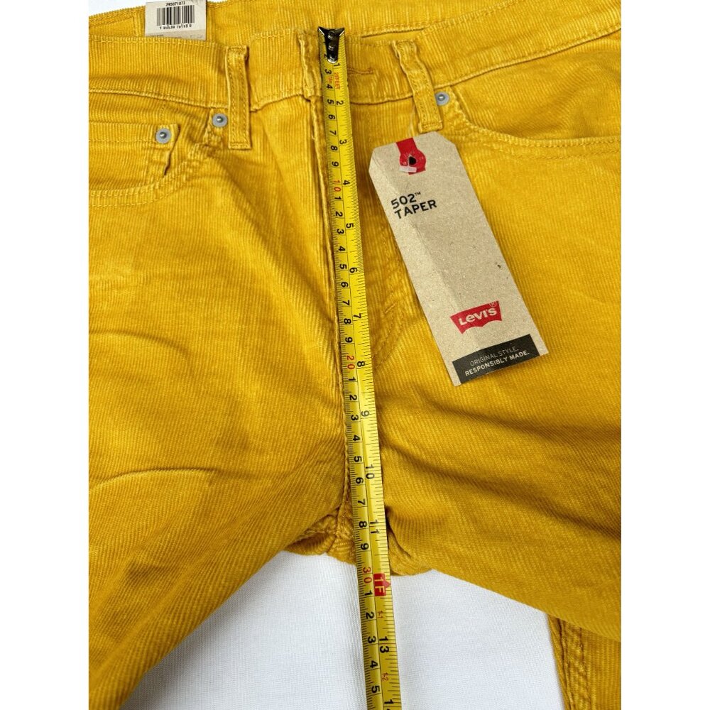 Levis 502 Taper Corduroy Jeans Mens W32 L32 Pants mustard NWT. - Picture 4 of 11